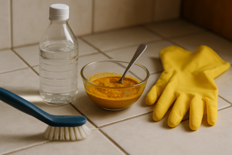 Czyszczenie fug kuchennych pastą z kurkumy i octu – ryzyko i alternatywy