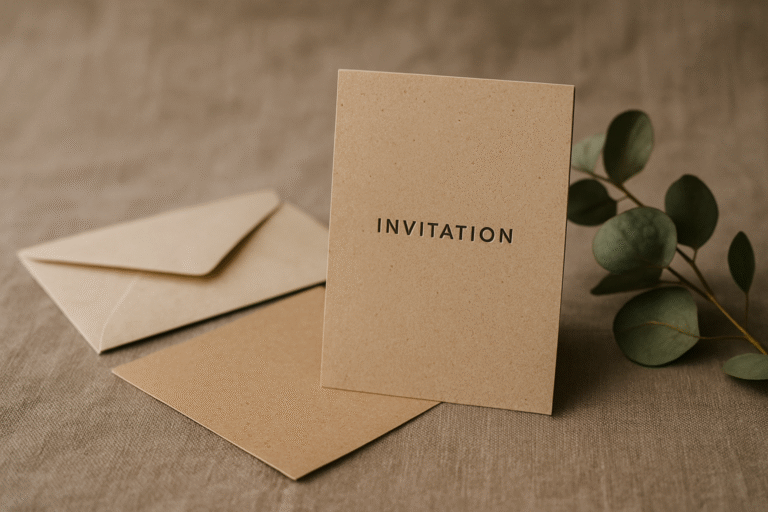 Minimalistyczne Zaproszenia na Przyjęcie z Recyklingu