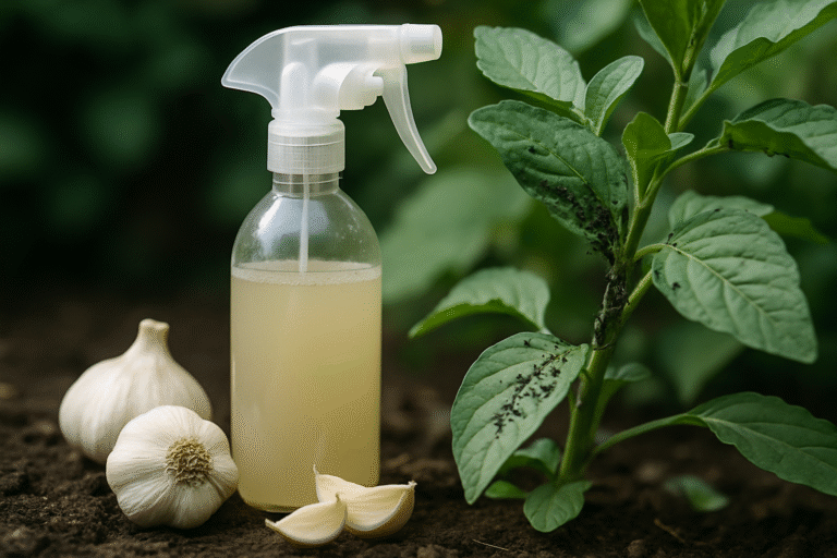 Naturalny spray na mszyce z czosnku i szarego mydła
