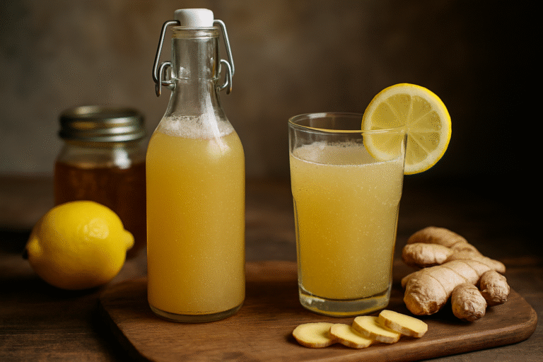 Przepis na Fermentowaną Lemoniadę z Miodem i Imbirem